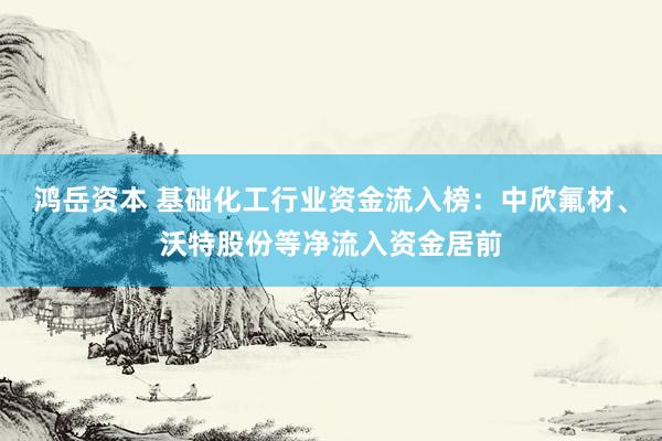 鸿岳资本 基础化工行业资金流入榜：中欣氟材、沃特股份等净流入资金居前