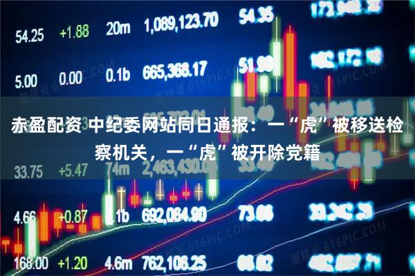 赤盈配资 中纪委网站同日通报：一“虎”被移送检察机关，一“虎”被开除党籍